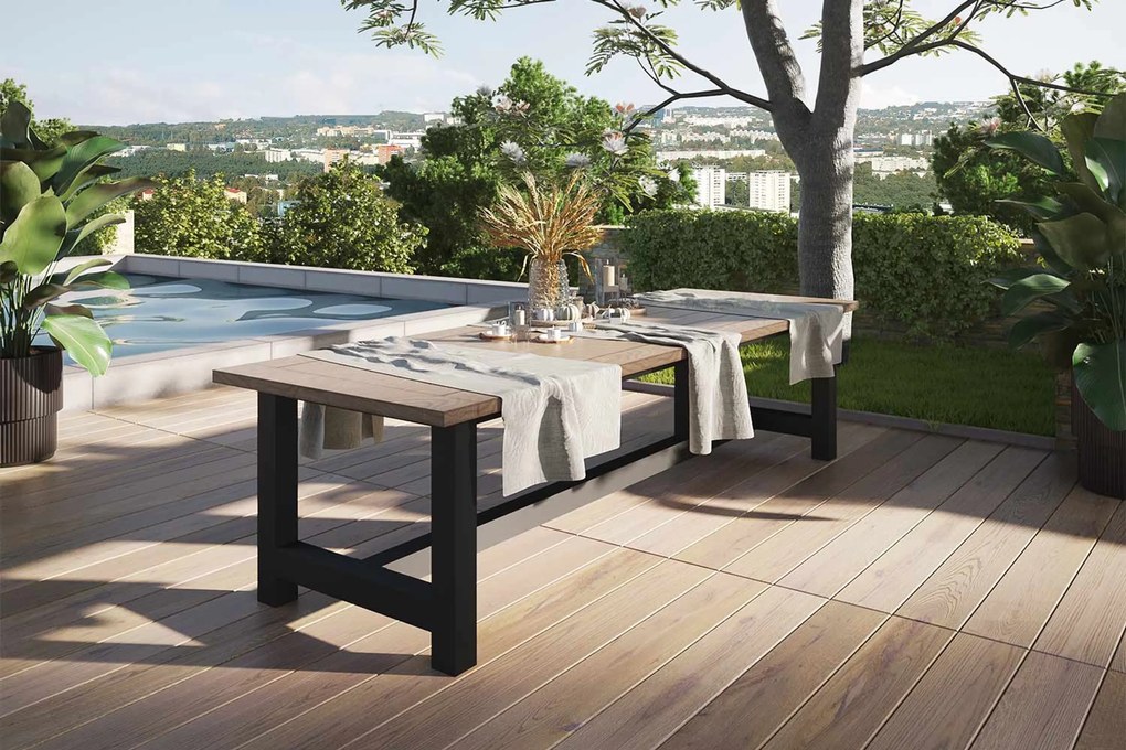 Tuinset 8 personen 300 cm Wicker Taupe Lifestyle Garden Furniture Crossway/San