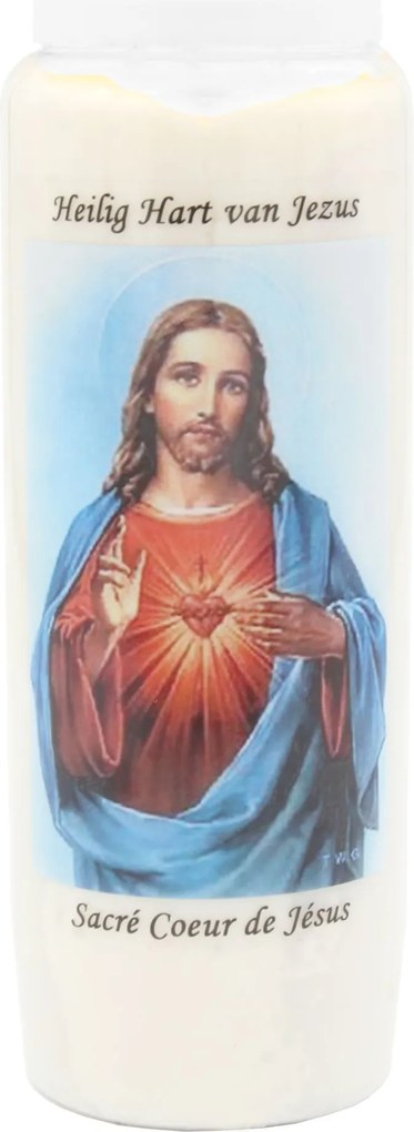 Noveenkaars wit - Heilig Hart Jezus