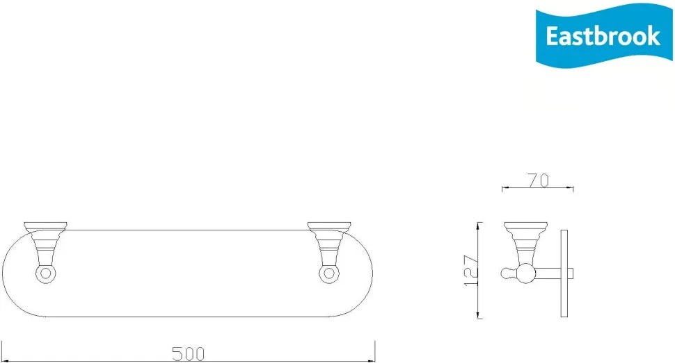 Eastbrook Rockingham messing glazen planchet met rand chroom