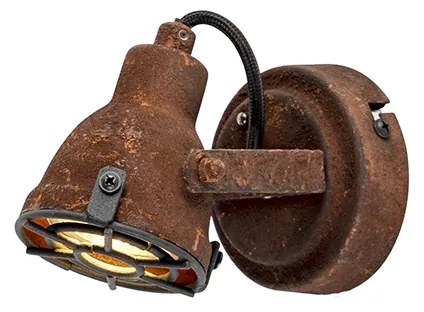 Industriële Spot / Opbouwspot / Plafondspot roestbruin draai- en kantelbaar - Sorra Industriele / Industrie / Industrial GU10 rond Binnenverlichting Lamp