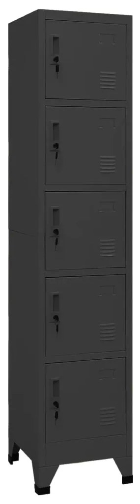vidaXL Lockerkast 38x40x180 cm staal antracietkleurig