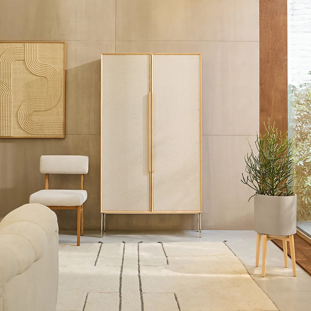 Bureaukast met eikenfineer en structuurstof, Omid