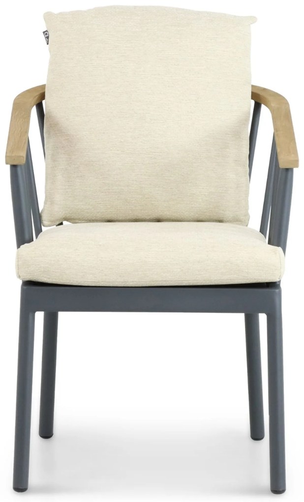 Tuinstoel Aluminium/Teak Grijs-antraciet Apple Bee Condor