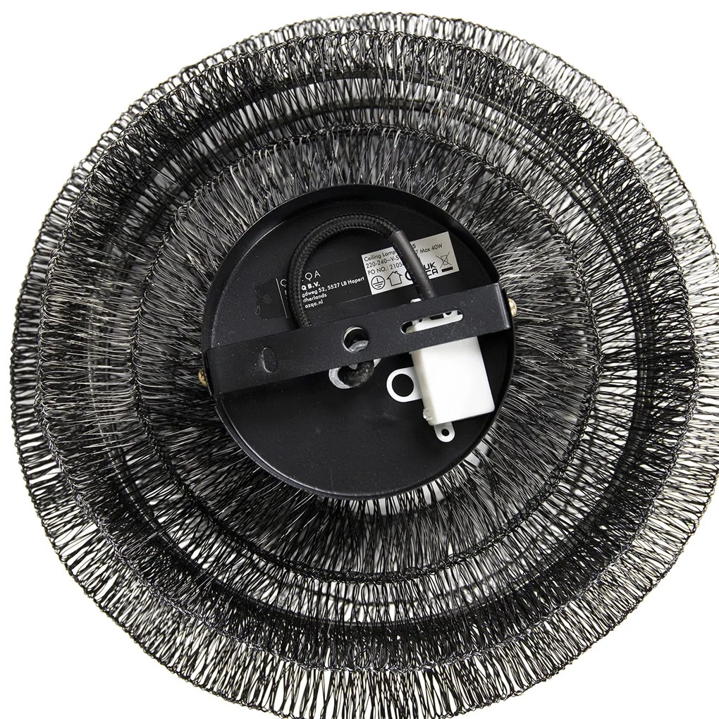 Oosterse plafondlamp zwart 25 cm - Vadi