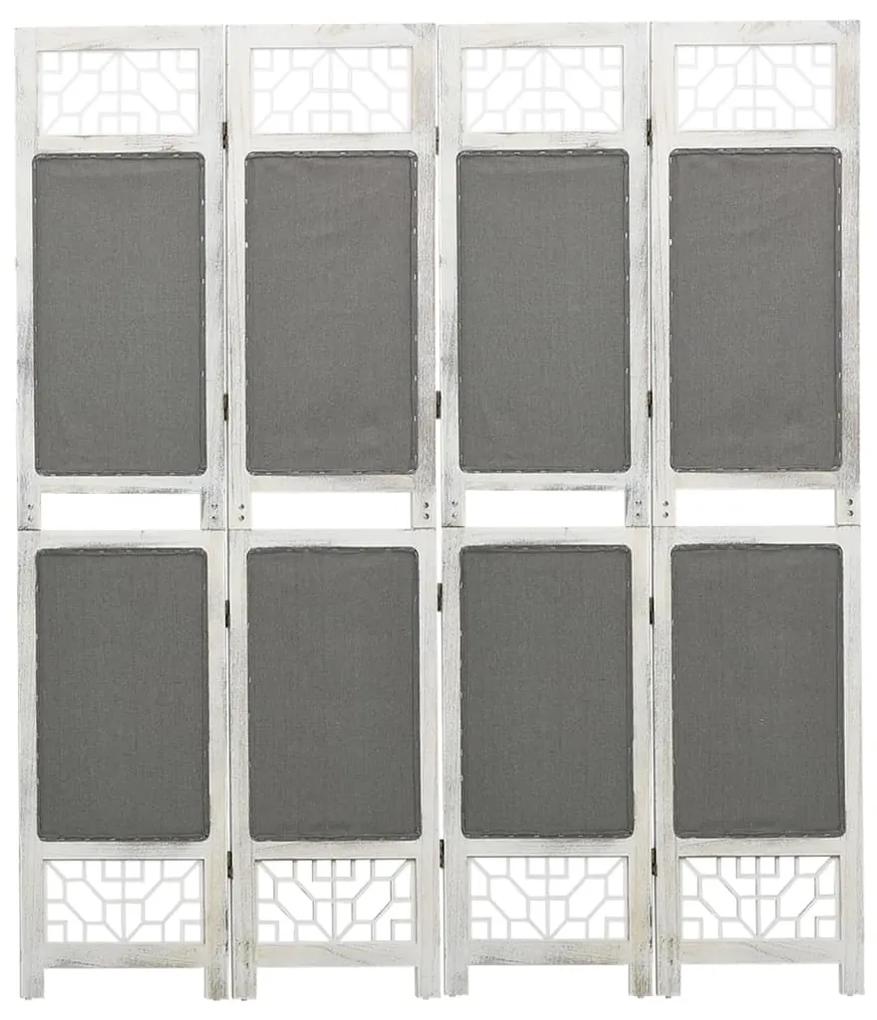 vidaXL Kamerscherm met 4 panelen 140x165 cm stof grijs