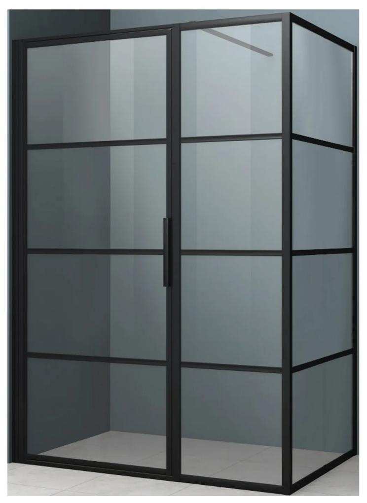 Douchecabine Driedelig Lacus Tremiti 75 6mm Helder Glas Mat Zwart Aluminium Profiel