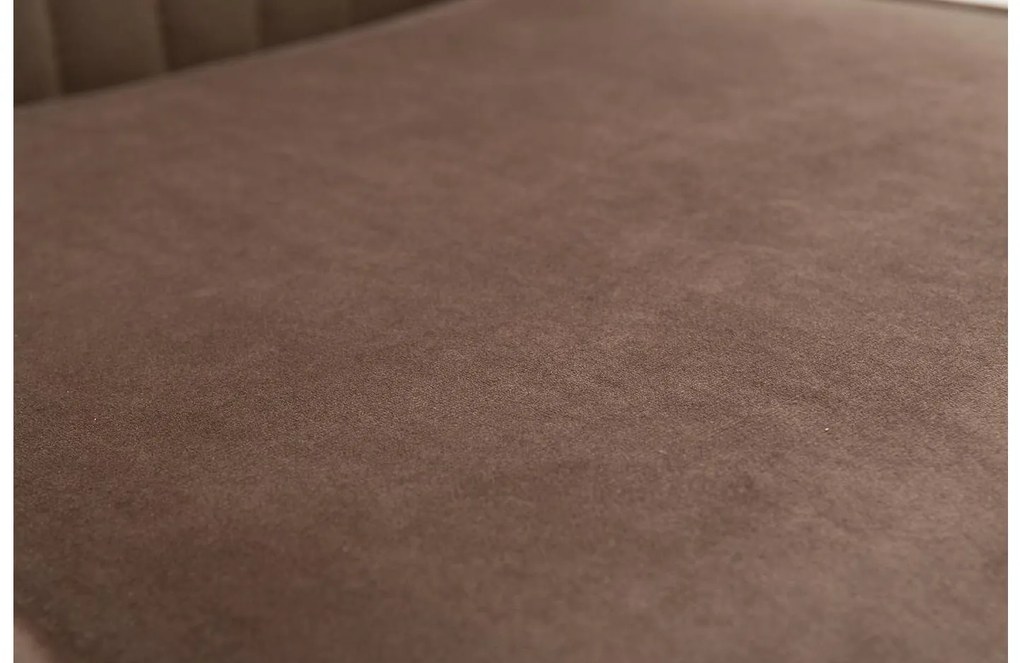 Goossens Eetkamerstoel Rob bruin velvet stof leuning, urban industrieel