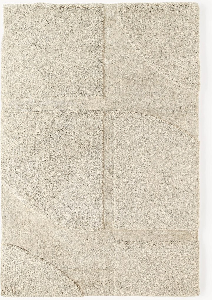 Pluizig hoogpolig vloerkleed Jade met een verhoogde hoog-laag structuur