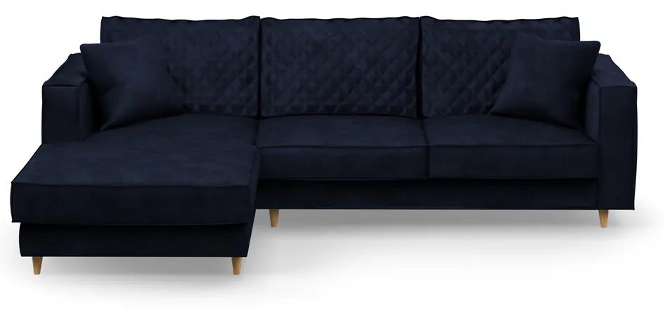 Rivièra Maison - Kendall Sofa with Chaise Longue Left, velvet, estate blue - Kleur: bruin