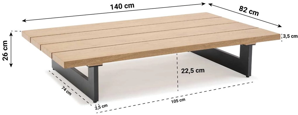 Hoek loungeset 6 personen Aluminium Grijs Lifestyle Garden Furniture Azzurro