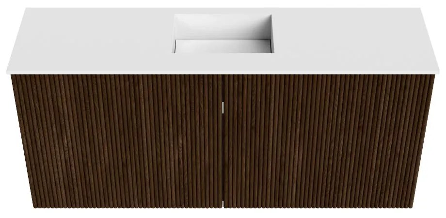 Mondiaz Joya 90cm toiletmeubel walnut met wastafel faye midden zonder kraangat talc