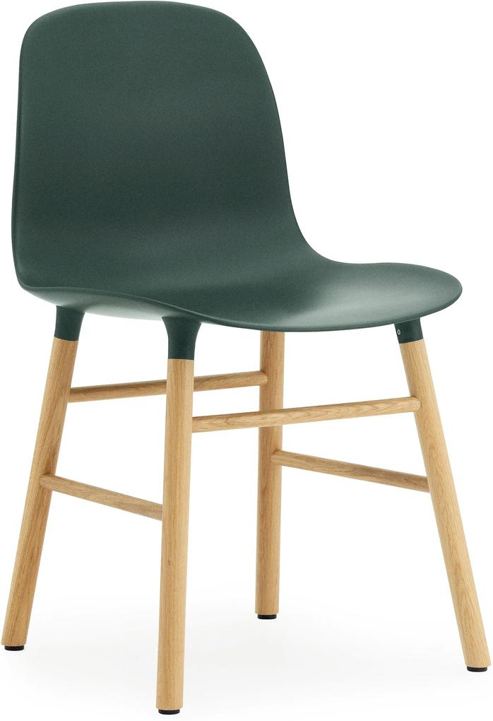 Normann Copenhagen Form Chair stoel met eiken onderstel groen
