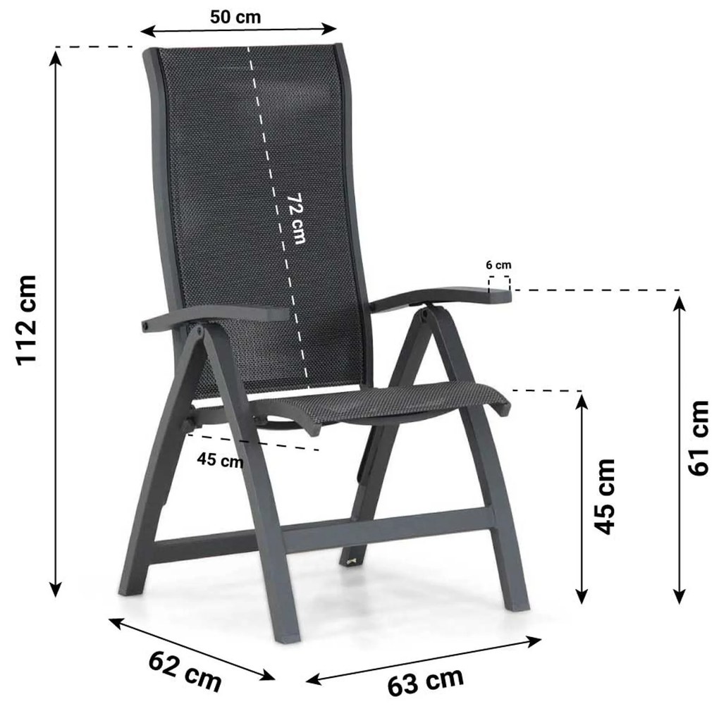 Picknick Set 4 personen 180 cm Aluminium/Textileen /Aluminium/textileen Grijs Presto Tarenta/Forest