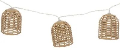 Atmosphera solar LED lichtslinger– 10 Rotan Lampjes – Warm Wit Licht – Buitenverlichting