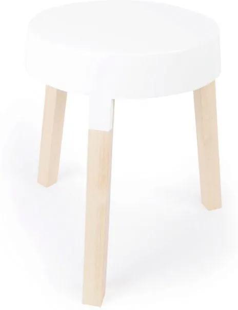 XLBoom | Bijzettafel Timber diameter 40 cm x hoogte 50 cm naturel, wit bijzettafels mdf, hout tafels meubels | NADUVI outlet
