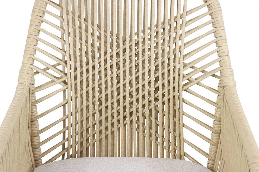 Tuinset Ronde Tuintafel 4 personen 140 cm Aluminium/wicker Taupe Coco Vedra/Fungo