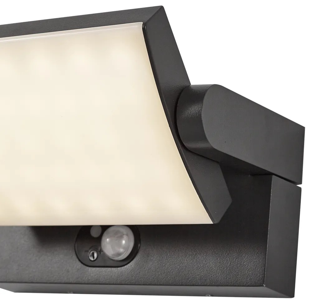 Buiten wandlamp zwart incl. LED IP54 met bewegingssensor solar - Judge Modern IP54 Buitenverlichting