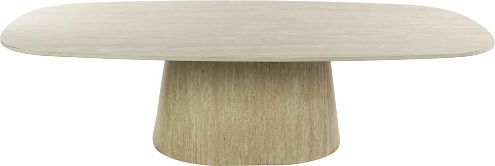 Ovale Salontafel Travertin - 135 X 70cm.