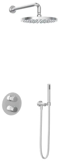 Hotbath Buddy IBS Regendoucheset - 2-weg-omstel - 35cm wandarm - 30cm ronde hoofddouche - staafhanddouche - chroom IBS1ACR5
