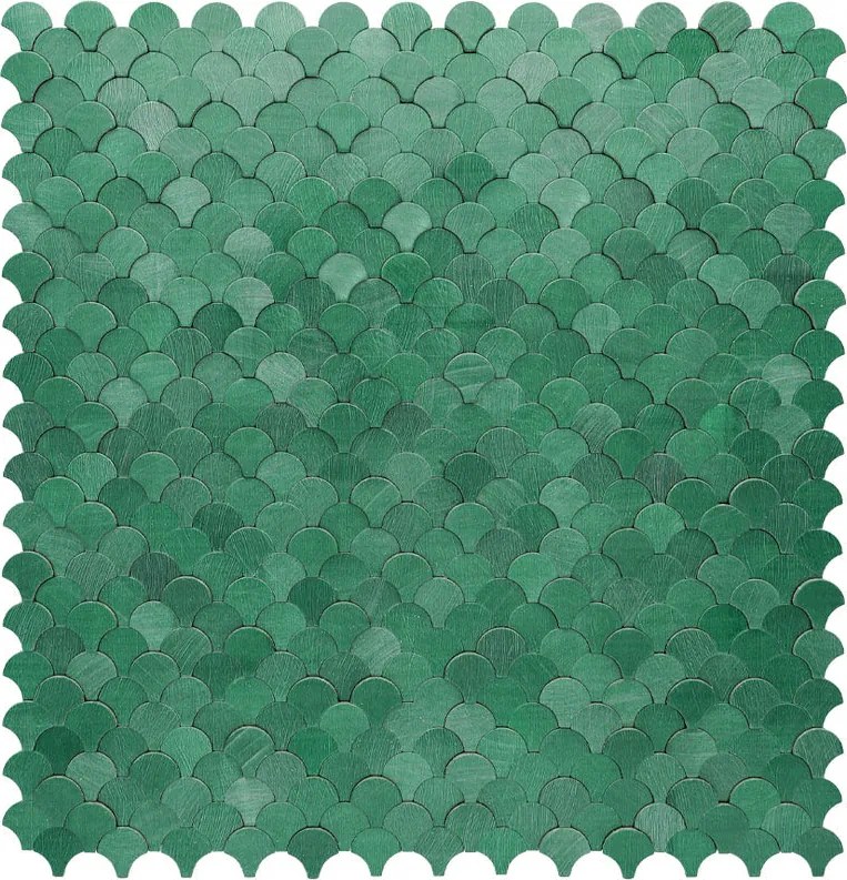 Zelfklevende Mozaïektegels Metaal | Visschub Donkergroen | 28,8×29,8 cm | Keuken, Bad & WC