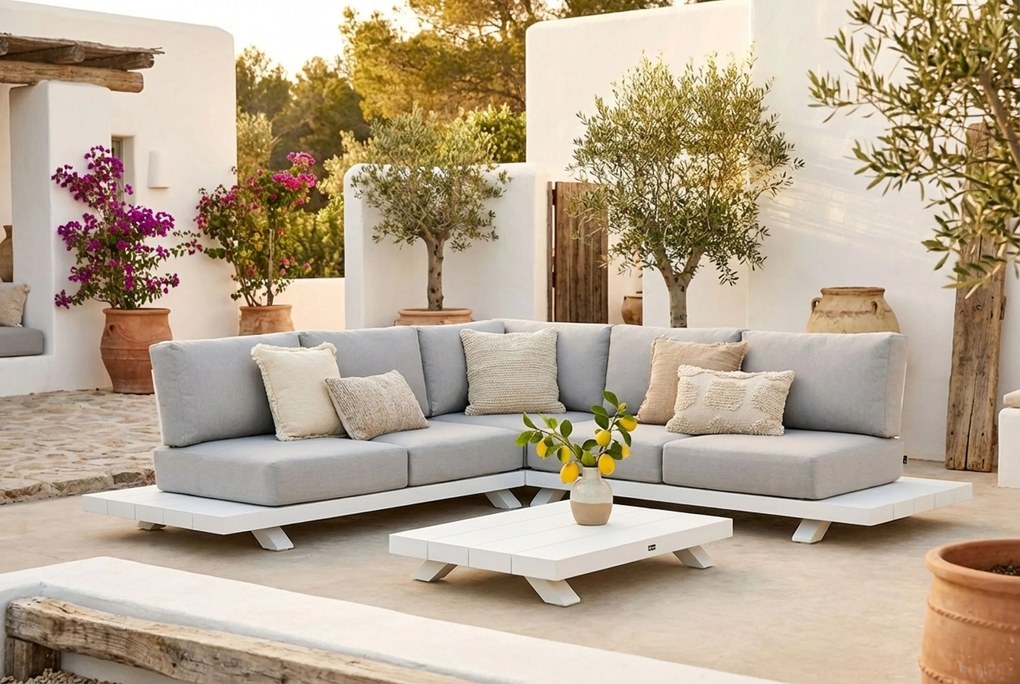 Hoek loungeset 5 personen Aluminium Wit Santika Furniture Santika Attico