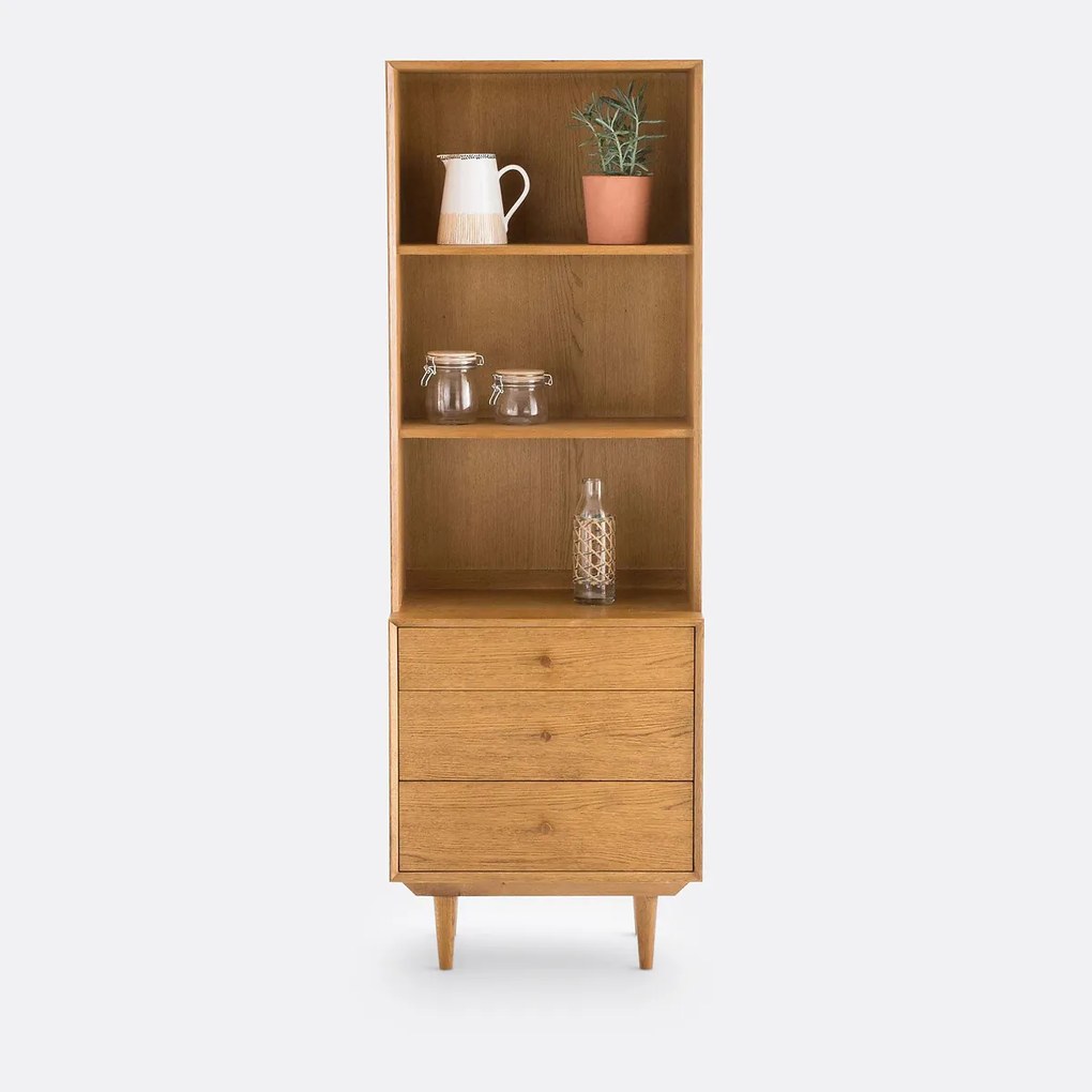 Vintage boekenkast, 3 nissen en 3 lades, Quilda
