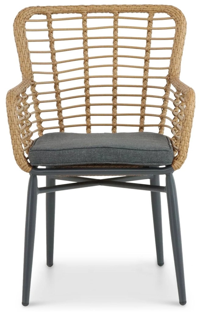 Tuinset Ronde Tuintafel 4 personen 120 cm Aluminium/wicker Taupe  Lifestyle Garden Furniture Toledo/Vienna