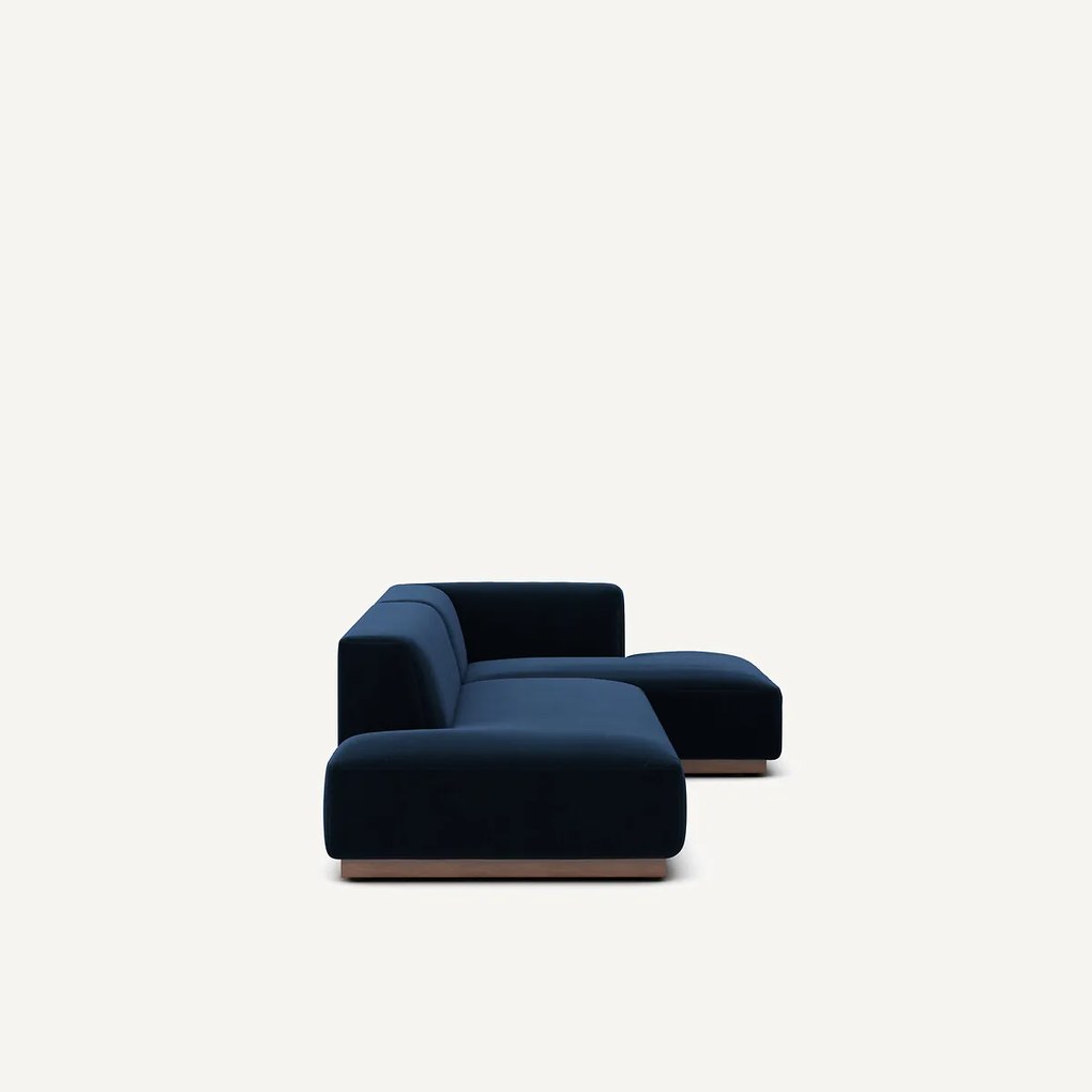 Rechter hoekbank XL in fluweel, Jacopo