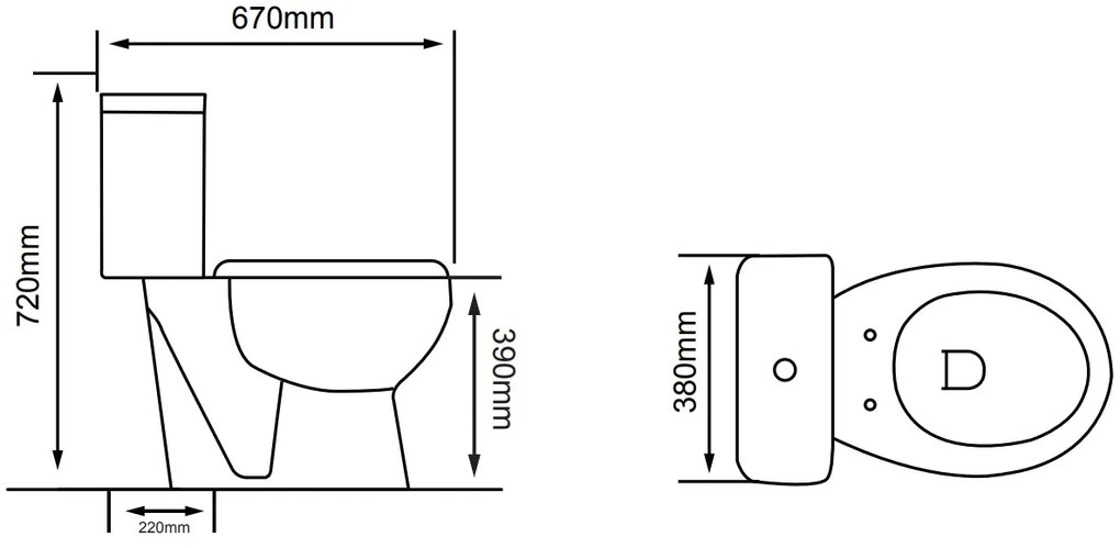 Sanigoods Balco duoblok staand toilet P-trap wit