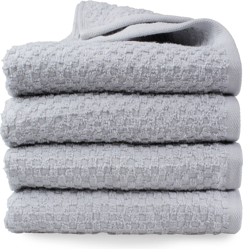 Handdoek Popcorn Collectie– 4 stuks – 50×100 – lichtgrijs