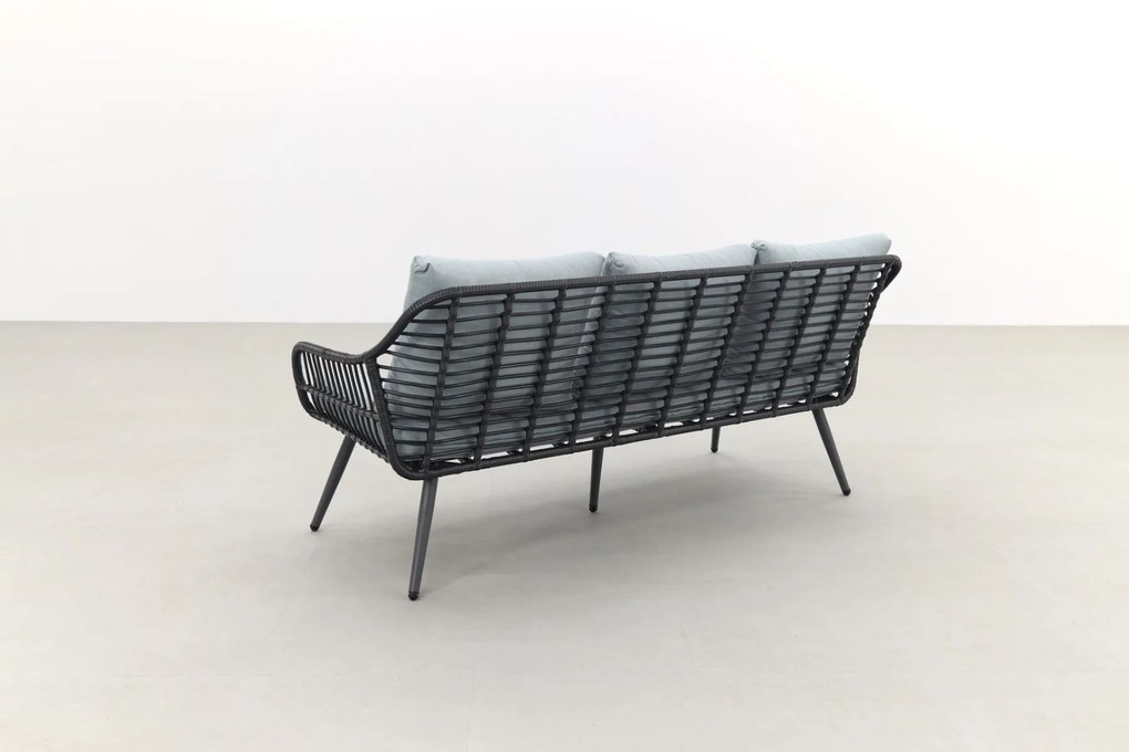 Garden Impressions Margriet stoel-bank loungeset - Carbon black/Mint grey - 5 delig