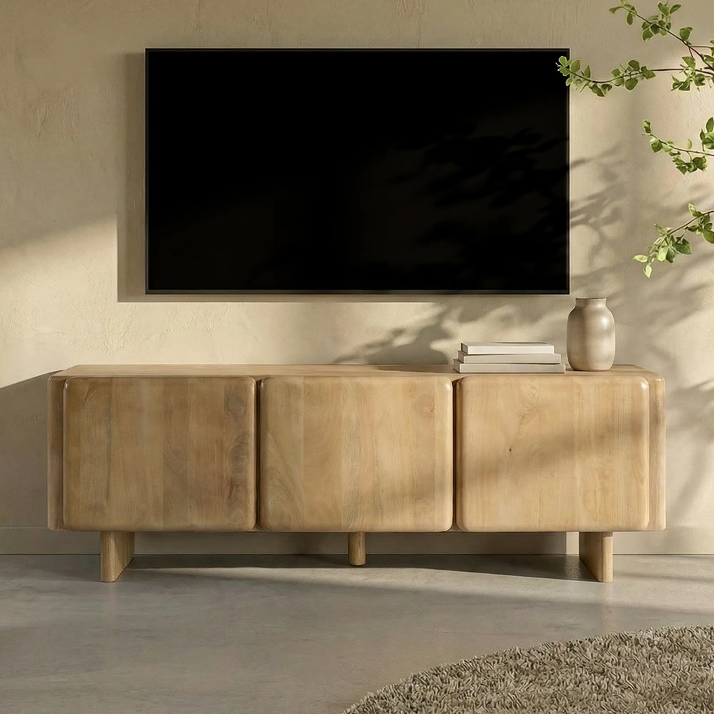 Tv-meubel Gebleekt Eiken 160 Cm - 160x45x55cm.