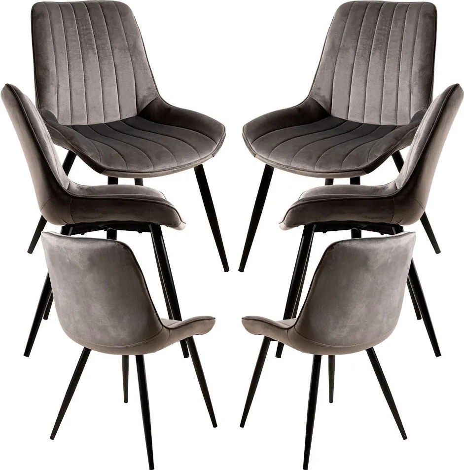 Set 6 Lene Fluwelen Stoelen