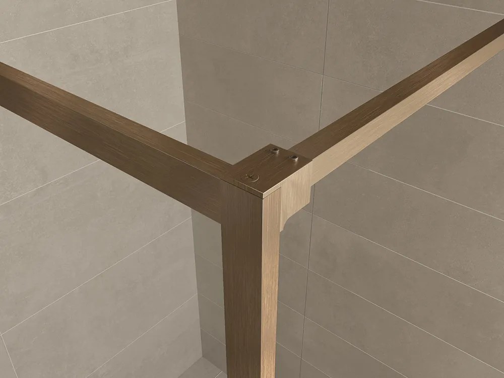 Mueller Square inloopdouche 90x200cm helder glas met nano-coating geborsteld brons
