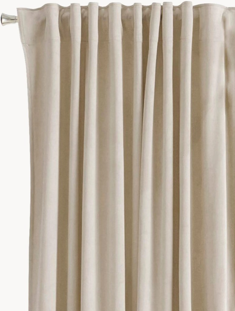 Fluwelen dim-out multibandgordijnen Nora, 2-delig, B 140 cm