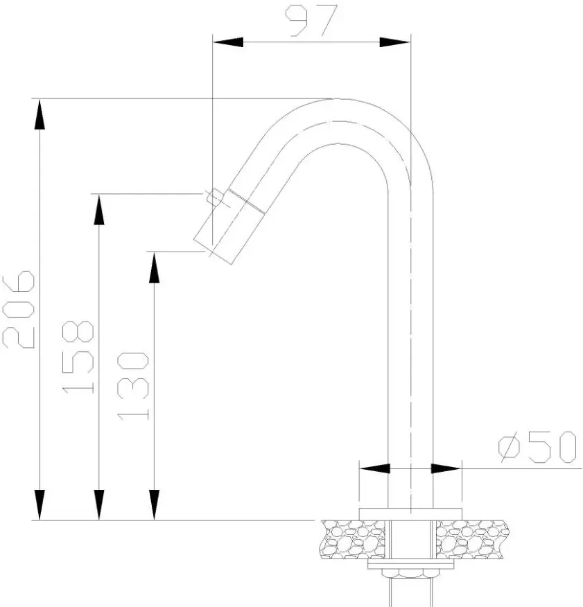 Mueller Sub toiletkraan staand PVD-coating chroom