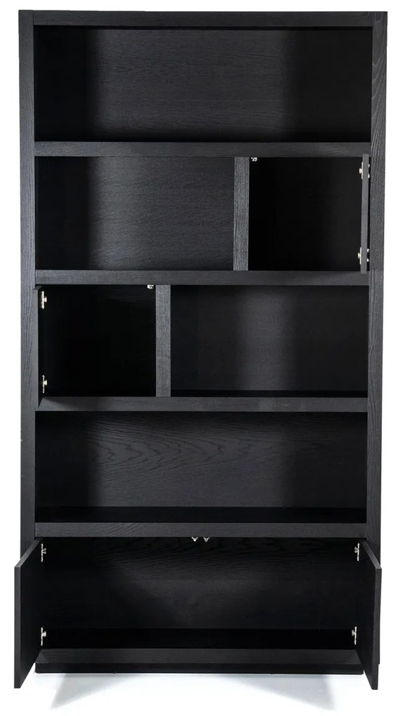 Hoge Kast Zwart Eiken 120 Cm - 120x42x220cm.