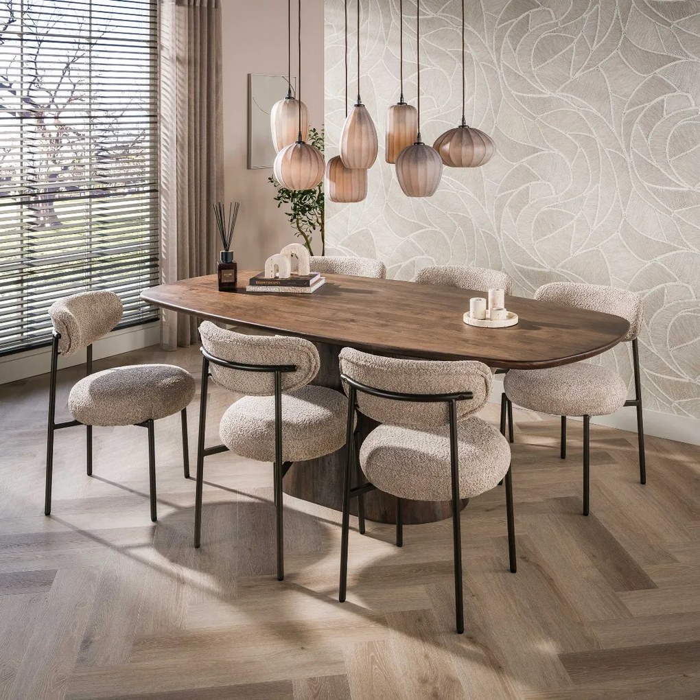 Ovale Eettafel Acaciahout 180cm - 180 X 90cm.
