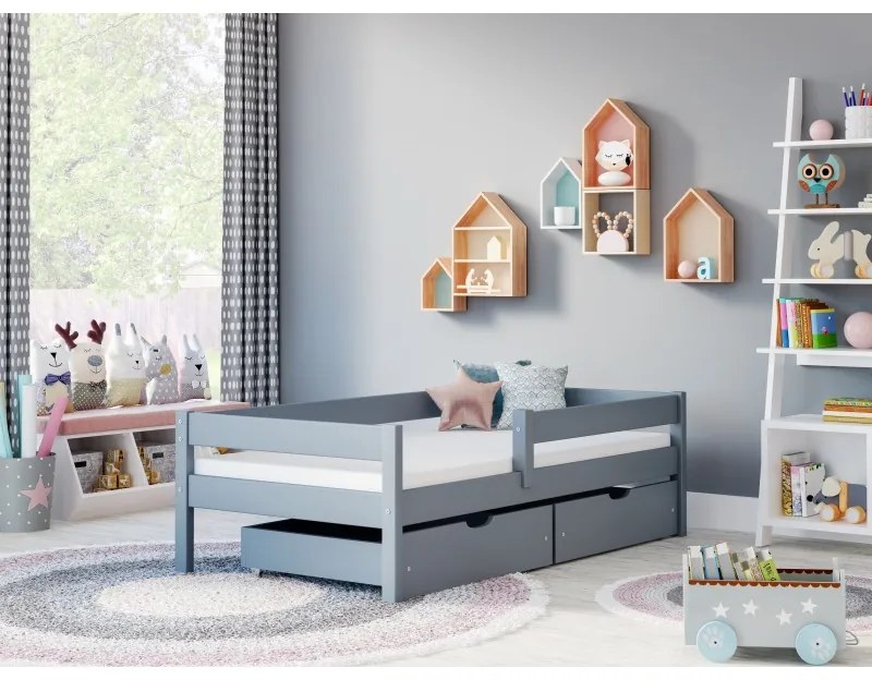 Peuter Grijs Eenpersoonsbed Filip - Voor Kinderen Kinderen Peuter Junior 5056231752015 Children's Beds Home, 140x70, Twee kleine, Geen Children's Beds