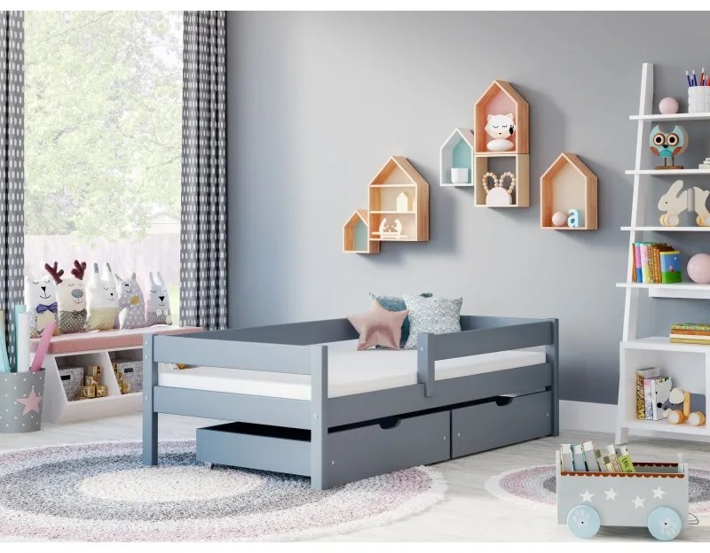 Peuter Grijs Eenpersoonsbed Filip - Voor Kinderen Kinderen Peuter Junior 5056231752190 Children's Beds Home, 140x70, Twee kleine, Schuimmatras van 9 c