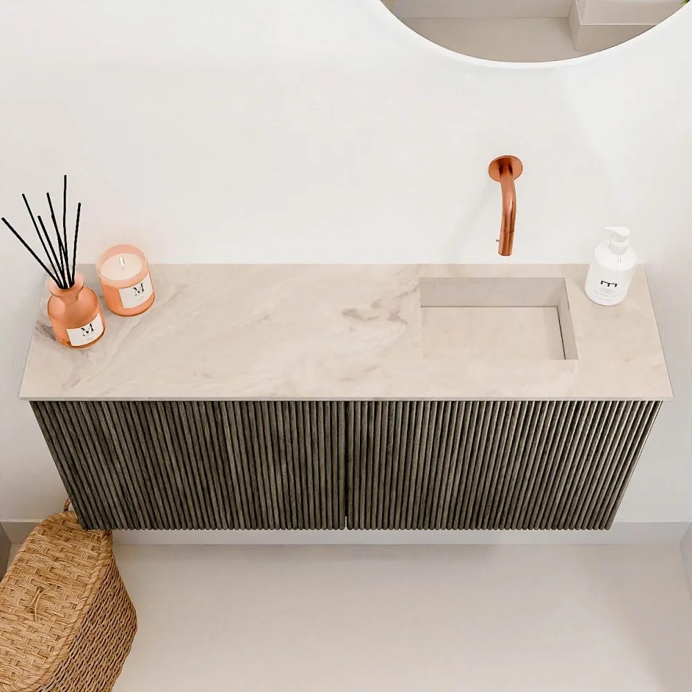 Mondiaz Joya DLux 90cm toiletmeubel shadow met wastafel faye rechts zonder kraangat frappe