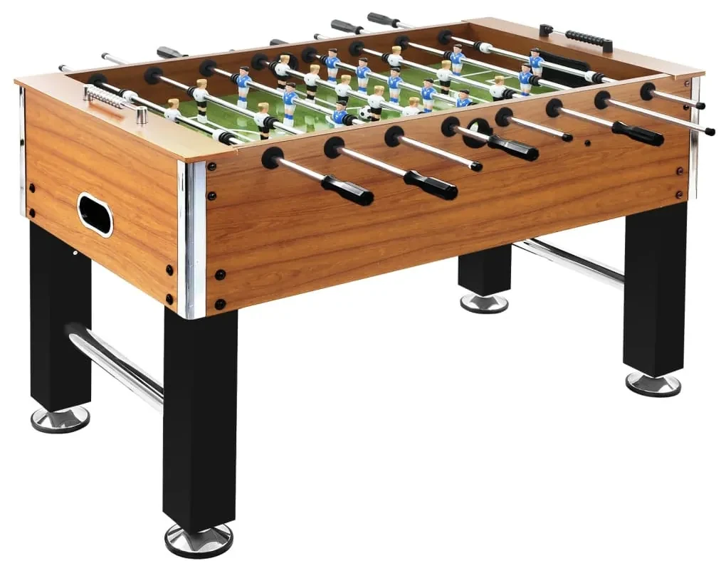 vidaXL Voetbaltafel 60 kg 140x74,5x87,5 cm staal lichtbruin en zwart