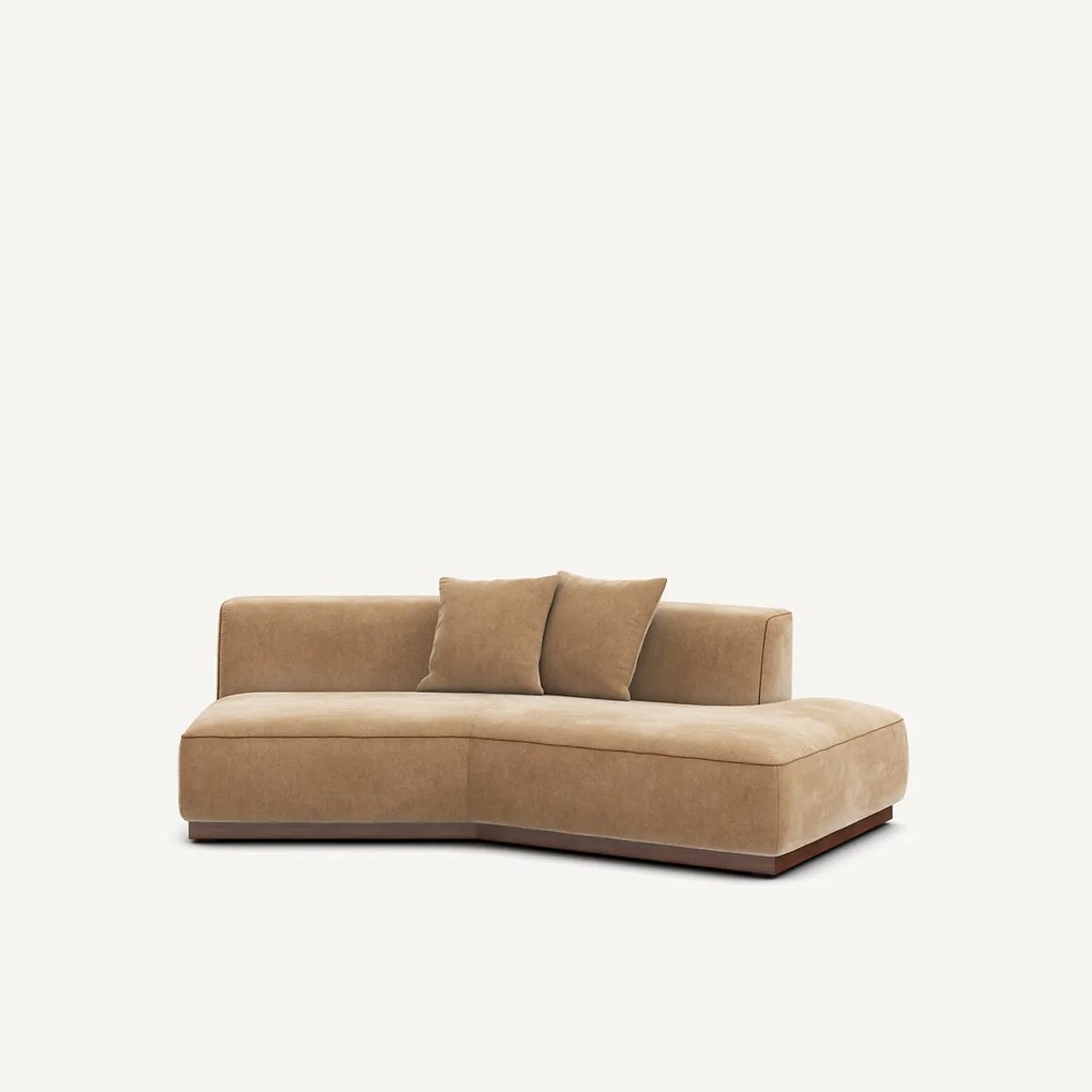 Rechte halve bank van stonewashed fluweel, JACOPO