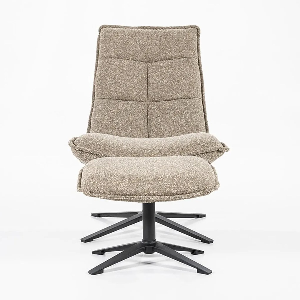 Eleonora Marcus Fauteuil Met Voetenbank Beige Boucle