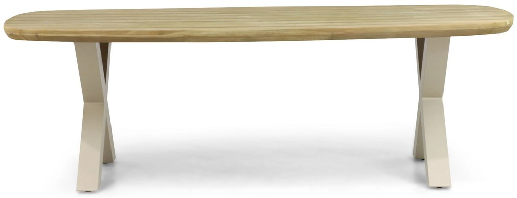 Dining Tuintafel rechthoekig 240 x 100 cm Aluminium/Teak Taupe Falcon/Cardiff