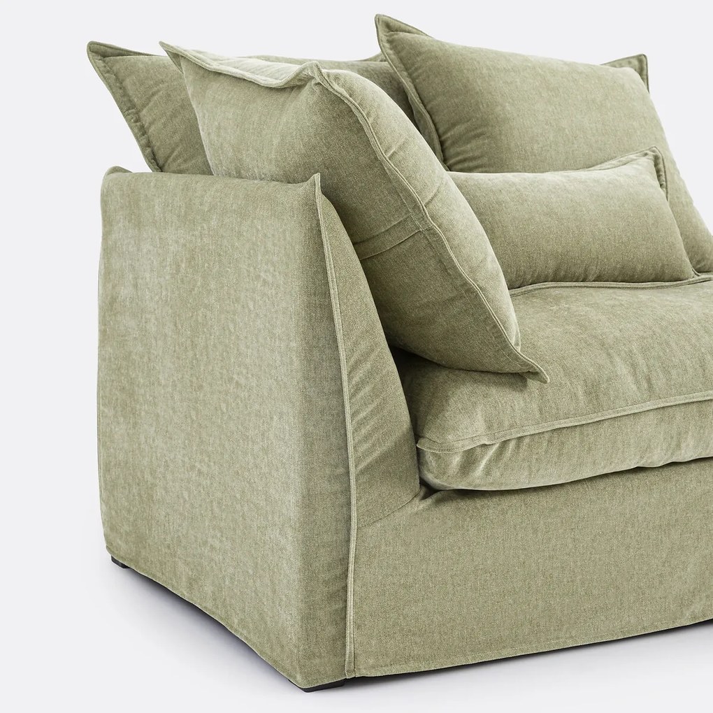 Longchair rechts, afneembare hoes, in gemêleerd polyester, ODNA
