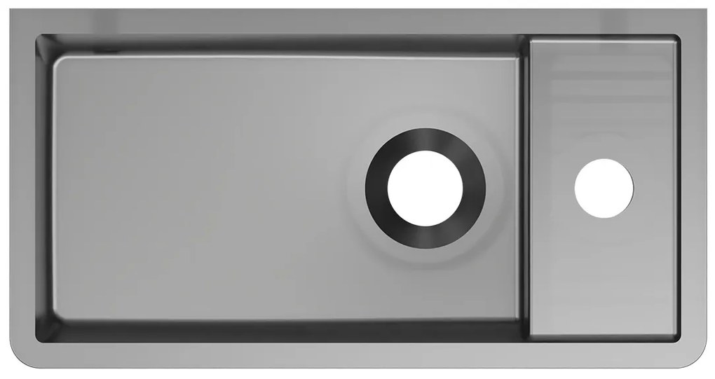 Riho Frosted fontein solid surface met kraangat rechts frosted smoke