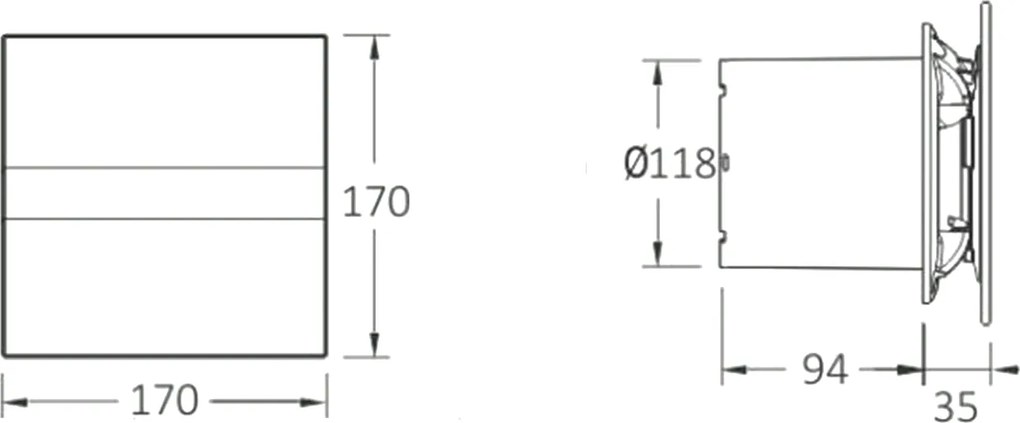 Cata E-120 G Axial badkamer ventilator 15W Ø120mm zwart