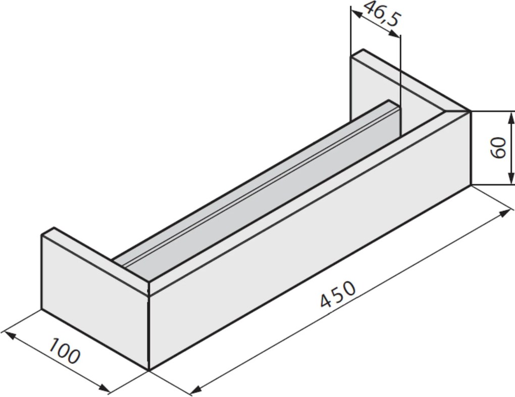 Novellini Frame Planchet met Handdoekhouder 45x12x6 cm Mat Wit