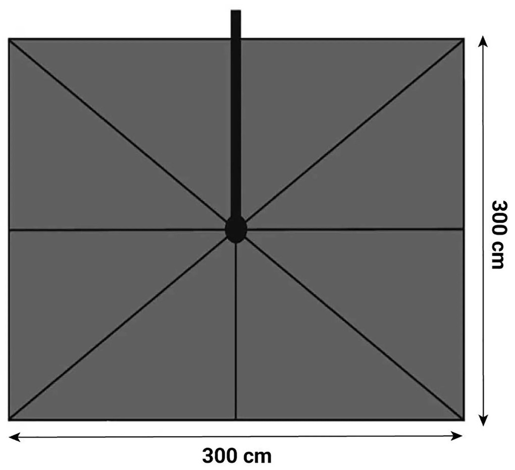 Zweefparasol 3x3m S2 Excellent (antracite frame) (excl. voet) Taupe-naturel-bruin Camello Luna